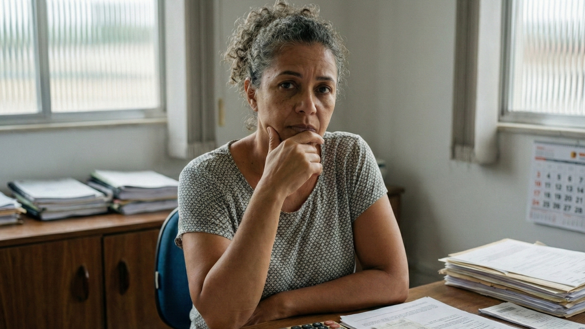 Mulher analisando documentos e as novas regras de idade e pontos para a Aposentadoria da Mulher em 2026 no INSS.